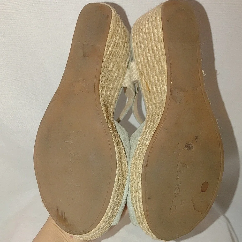 Splendid Ganes Seafoam Green Suede Wedge Sandal Size 9‎ Espadrilles Platform